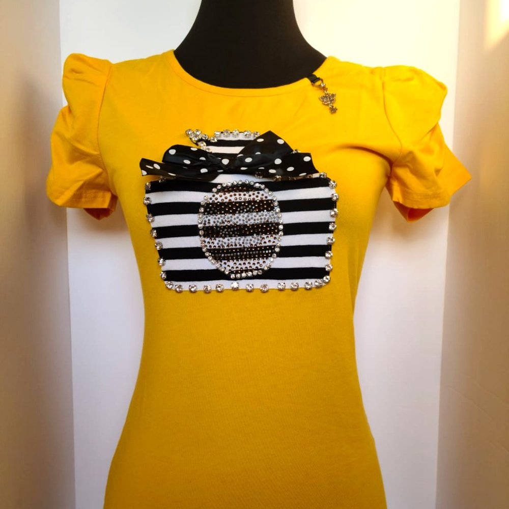 NEW Yellow Crystal Blouse